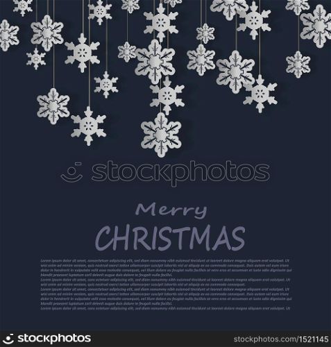 Set Christmas & New Year background paper cut for greeting card design, calendar illustration.