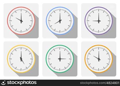 Set clock with the timer . Set clock with the timer in different colors in the style of icons infographics