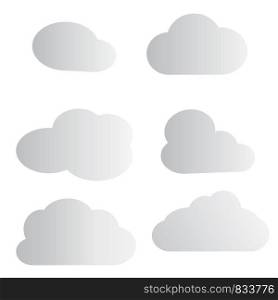 set cloud icon on white background. white cloud symb
