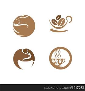 Set Coffee cup Logo Template vector icon design