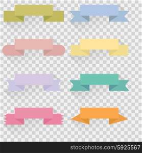 Set color ribbons and banners, vector illustration