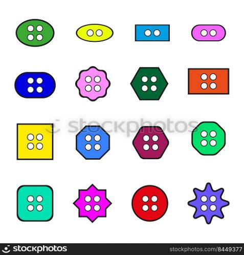 set colored clothing buttons. Cartoon set clothing buttons. Vector illustration. Stock image. EPS 10.. set colored clothing buttons. Cartoon set clothing buttons. Vector illustration. Stock image.