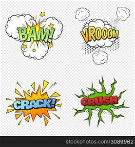 Set comic bubble speech word comic cartoon expression illustration. Comic collection colored sound effects pop art vector style. Lettering phrase.. Comic collection colored sound effects pop art vector style. Set comic bubble speech word comic cartoon expression illustration.