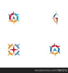 Set Compass Logo Template vector icon illustration design