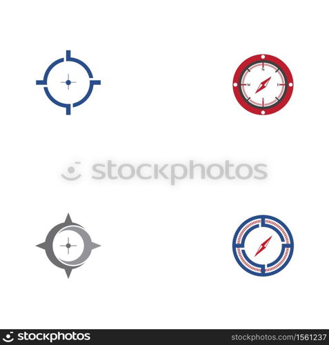 Set Compass Logo Template vector icon illustration design