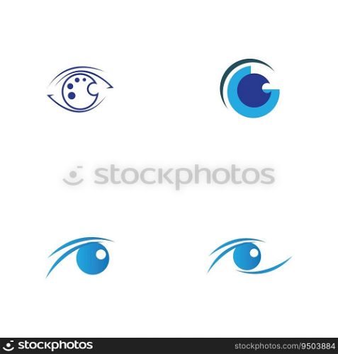 set Contact Lenses Eye Vision Spark Colorful Logo Design Inspiration
