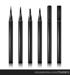 Set Cosmetic Makeup Eyeliner Pencil Vector. Set Cosmetic Makeup Eyeliner Pencil Vector illustration