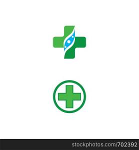 Set Cross medical Logo Template vector symbol nature