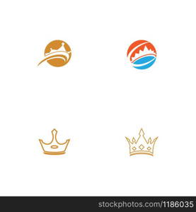 Set Crown Logo Template vector icon illustration design