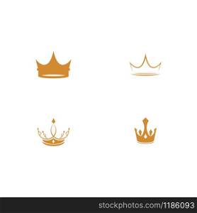 Set Crown Logo Template vector icon illustration design