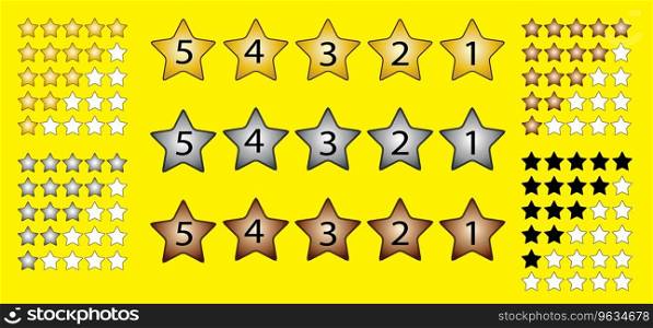 Set customer feedback 5 star rating Royalty Free Vector