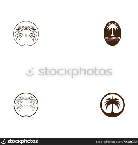 Set Dates tree Logo Template vector symbol nature