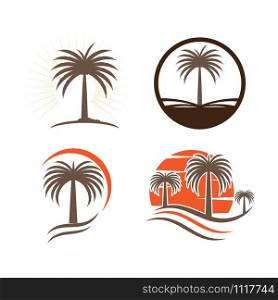 Set Dates tree Wave Logo Template vector symbol nature