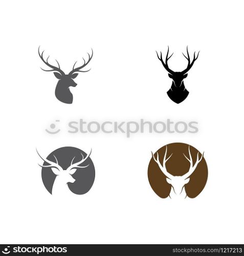 Set Deer icon Vector Illustration design Logo template