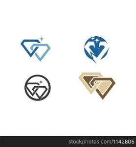 Set Diamond Logo Template vector symbol nature