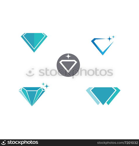 Set Diamond Logo Template vector symbol nature