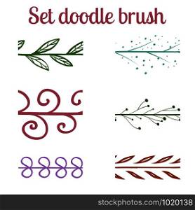 Set doodle brush for your design