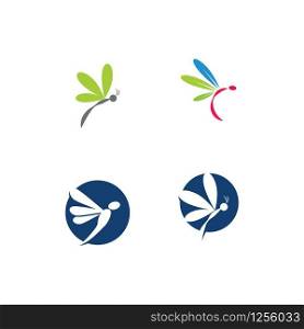 Set Dragonfly illustration icon design template vector