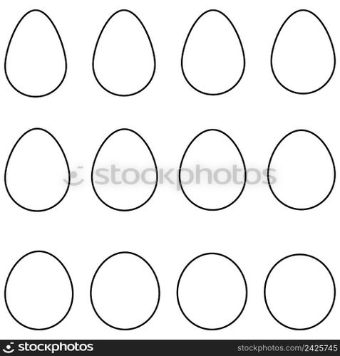 Set egg shape, vector set egg template with different shape for Easter