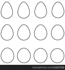 Set egg shape, vector set egg template with different shape for Easter
