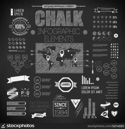 Set elements of chalk infographics Set elements of chalk infographics. Set elements of infographics