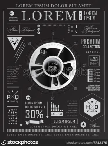 Set elements of infographics ?an be used for invitation, congratulation or website
