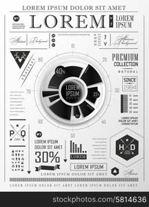 Set elements of infographics can be used for invitation, congratulation or website