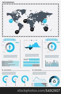 Set elements of infographics. World Map and Information Graphics