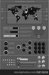 Set elements of infographics. World Map Information Graphics