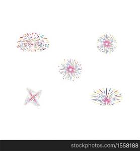 Set Fireworks Logo Template vector symbol nature