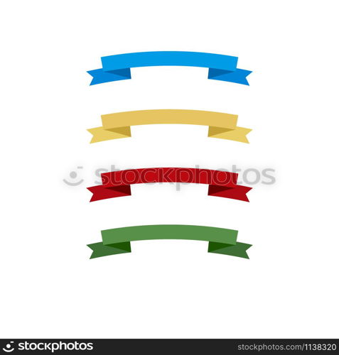 Set flat ribbons vector banners. Vector illustration