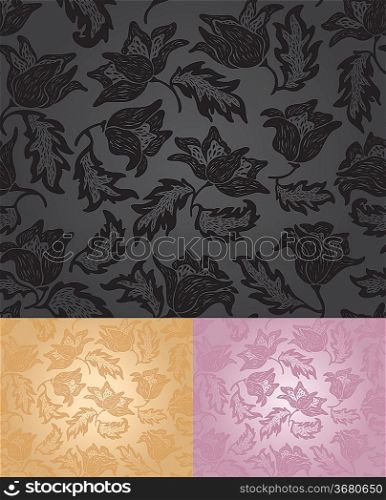 Set floral pattern background pattern