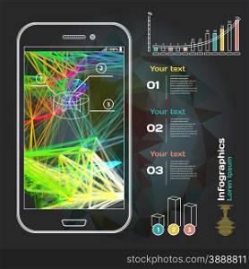 Set for infographics on the subject of applications for smartphones and Statistics