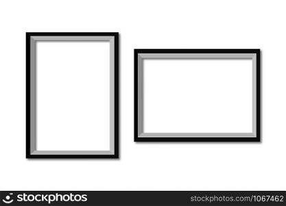 set frame for photo with shadow in white background, vector. set frame for photo with shadow in white background