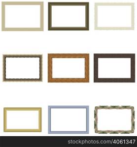 Set frame for pictures or photos, vector for print or website design. Set frame for pictures or photos