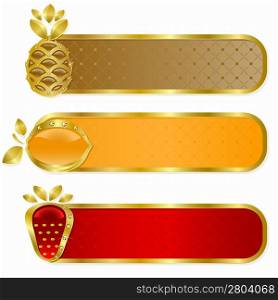Set from frames with gold fruit
