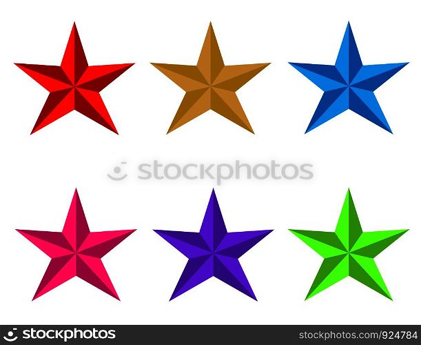 set glossy star icon on white background. flat style. red, gold, blue,UFO Green, Plastic Pink, Proton Purple star shape awards for your web site design, logo, app, UI. shiny star colorful symbol. star badges.