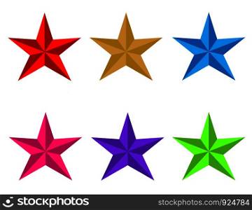 set glossy star icon on white background. flat style. red, gold, blue,UFO Green, Plastic Pink, Proton Purple star shape awards for your web site design, logo, app, UI. shiny star colorful symbol. star badges.