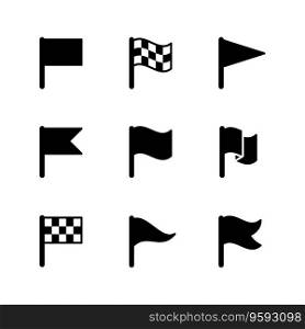 Set glyph icons flag vector image