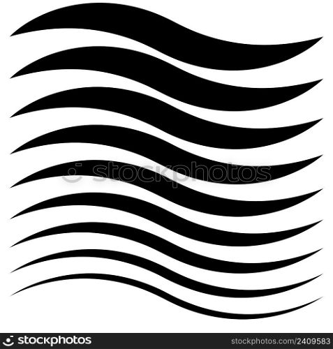 Set graceful curved line stroke smooth curved stripe calligraphic curl