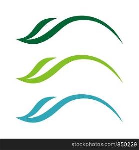 set Green Leaf Long Stem Logo Template Illustration Design. Vector EPS 10.