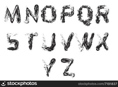 Set grunge alphabet. Vector element for your design. Set grunge alphabet.