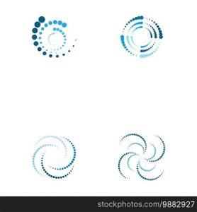 Set halftone circle dots vector illustration design