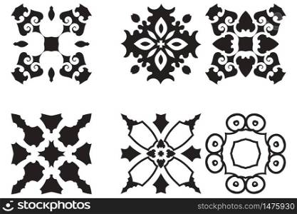 Set hand drawing decorative mandala elements. Logo template. Vector arabic ornamental symbols. Set hand drawing decorative mandala elements