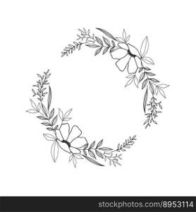 Set hand drawn wreaths and borders vector image