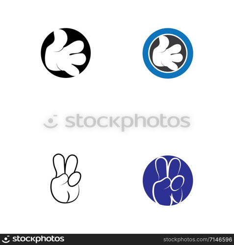Set Hand Wave Logo Template vector symbol nature