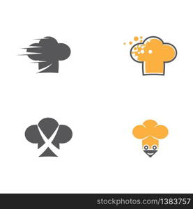 Set hat chef logo template vector illustration