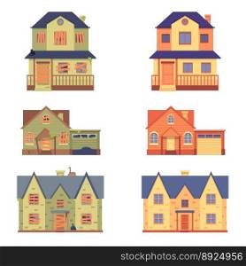 Set home renovation in flat cartoon vector image