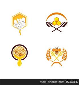 Set Honey Logo Template Design Vector Design Concept Symbol
