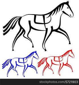 set horses outlines. vector collection